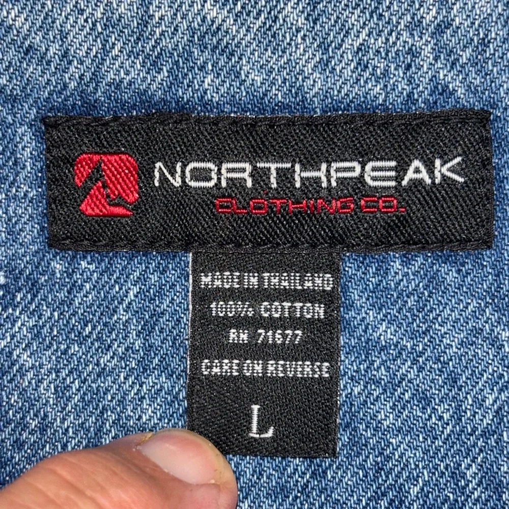 Northpeak Clothing Co Mens Large Denim Jacket Blue Cotton Chore Coat Farm Work